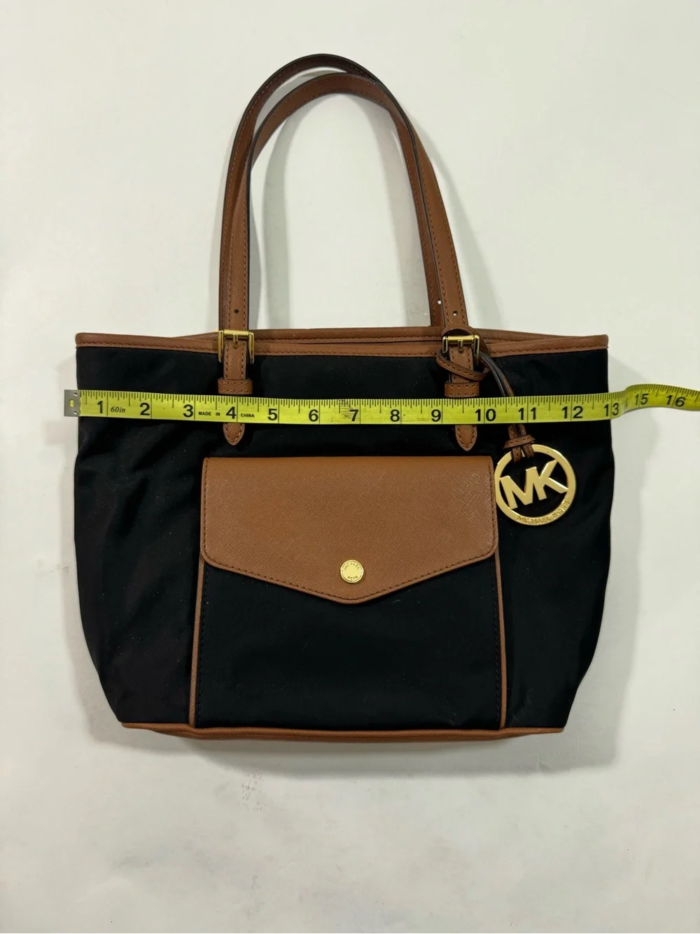 Michael Michael Kors Jet Set Nylon Purse Small Tote Bag Black